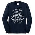 thumbnail image 2 of Wild Bobby Raised on Sweet Tea and Jesus Inspirational/Christian Men Long Sleeve Shirt, Navy, 3X-Large, 2 of 5