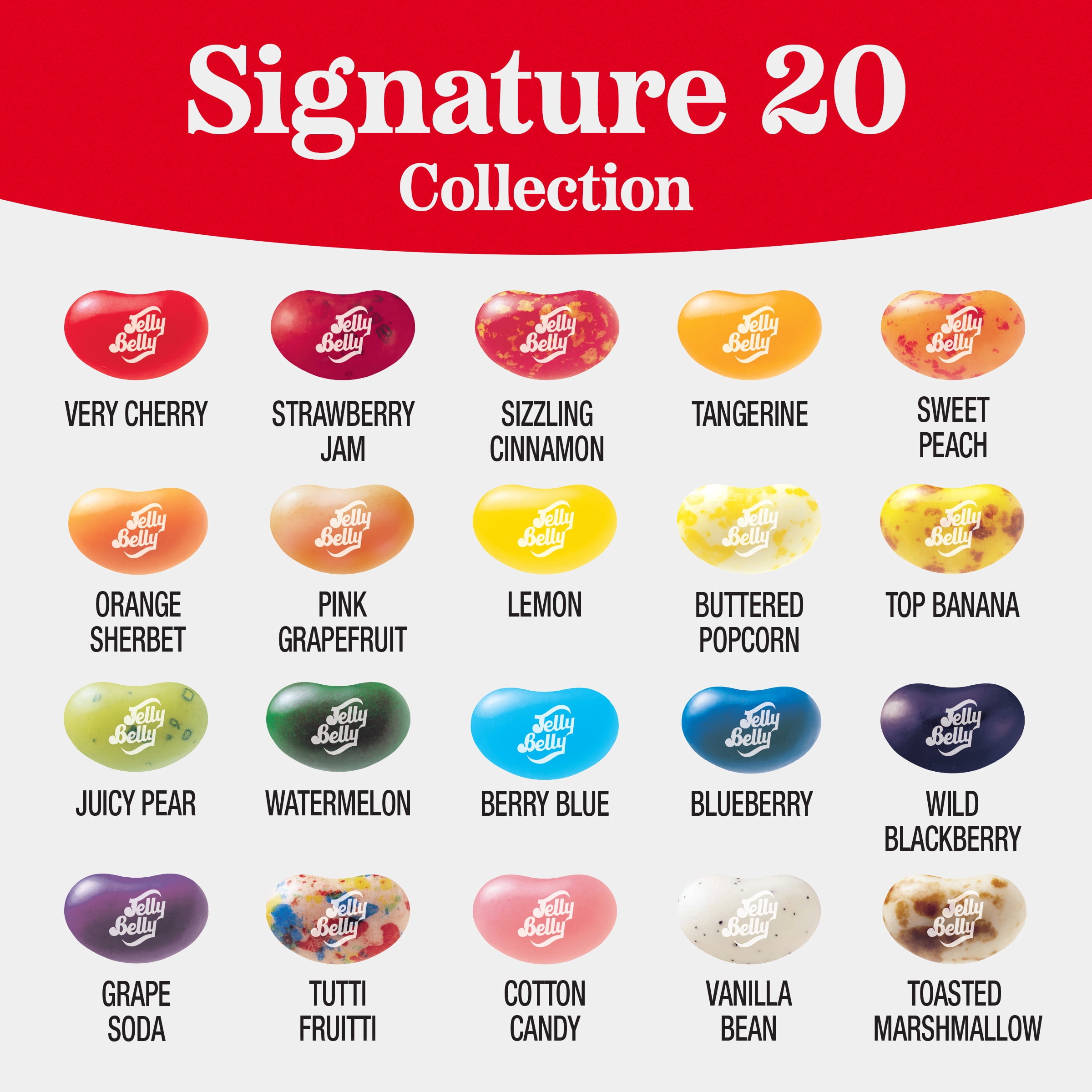Jelly Belly Signature 20 Jelly Bean Collection - 6 oz Peg Bag, 12-Count Case - Genuine, Official, Straight from the Source