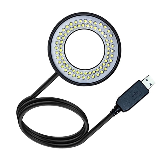 LED Ring Light Illuminator, USB 72 LED Adjustable Focus Lamp Source for Microscope Vision Scientific Parts