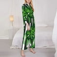 thumbnail image 3 of Goofa Palm Greenery Printed Women’s 2 Piece Pajama Set Super,Pajamas Women's Long Sleeve Sleepwear Soft Button Down Loungewear Pjs Lounge Set Nightwear-, 3 of 9
