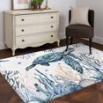 thumbnail image 4 of Sea Turtle Washable Area Rugs 4'x6', Starfish Coral Seagrass Low Pile Throw Living Room Rug Non-Slip Sturdy Edge Binding Carpet for Indoor Entryway Bedside Kitchen, 4 of 9