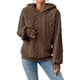 thumbnail image 3 of Suéter Holgado de Franela con Capucha para Mujer, Larga y Cálido para Invierno Marrón L, 3 of 8