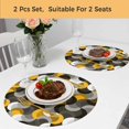 thumbnail image 5 of Yellow Grey Abstract Round 13 Inch Placemats Set of 2, Modern Geometric Ombre Artwork HeatResistant Non Slip Place Mats for Dining Table, Wipeable Braided Kitchen Table Mats for Housewarming, 5 of 9