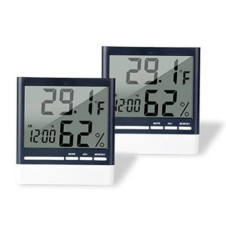 Humidity Monitor Digital Indoor Hygrometer with LCD Display Temperature Gauge Humidity Meter for Home or Greenhouse, Basement or Office.(2 (Best Humidity Level For Basement)