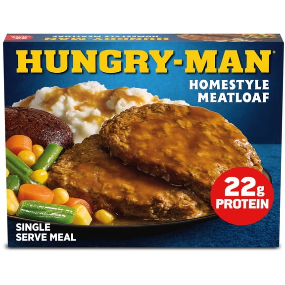 Hungry-Man Home-Style Meatloaf, 22g of Protein, 6g of Fiber, Frozen Meal, 16 oz