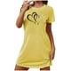 thumbnail image 2 of Camisón corto de San Valentín para mujer, talla grande, estampado en el pecho, cuello redondo, manga corta, 2 of 3