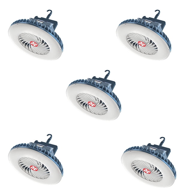 5X Ventilador PortáTil para Acampar con LED Ventilador con BateríA Recargable USB para Emergencia de Coche Tienda