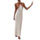 thumbnail image 3 of VISgogo Vestido de punto para mujer, tirantes finos, color de contraste, vestido largo de cóctel para fiesta de verano VISgogo  moda, 3 of 9