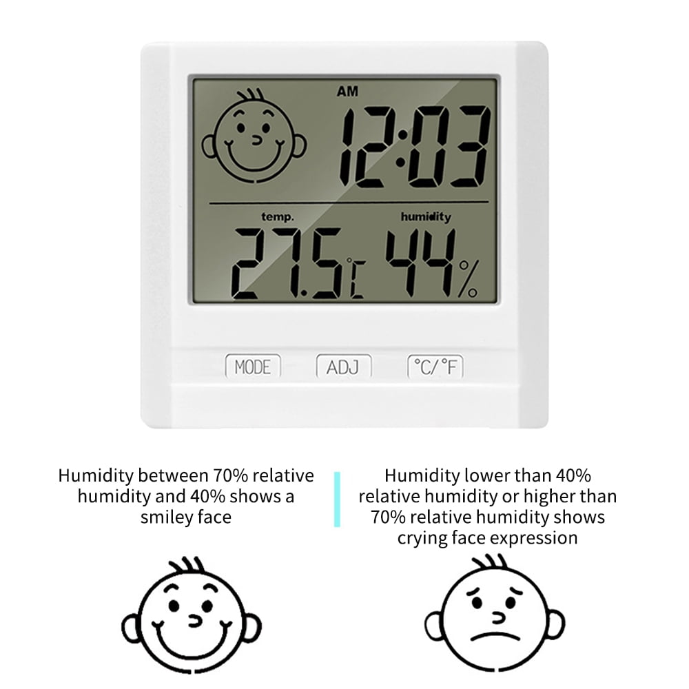 Electronic Digital Thermometer Hygrometer Smile Face For Indoor Children Room - Walmart.com