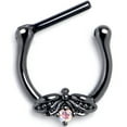 thumbnail image 2 of Body Candy 16G Black 316L Steel Septum Jewelry Aurora Accent Beauty Bug Tragus Cartilage Clicker 8mm, 2 of 4