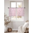 thumbnail image 3 of Pink Branches Sheer Curtains 45 Inch Length 2 Panels Set - Light Filtering Window Treatments, Vintage Art Farmhouse Rod Pocket Semi Curtains for Living Room/Bedroom/Kitchen Décor, 104"W x 45"L, 3 of 7