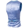 thumbnail image 3 of Frontwalk Mens Formal Suit Vest Slim Fit Sleeveless Waistcoat Single Breasted Plain Vest V Neck Solid Color Tops Light Blue 2XL, 3 of 4