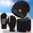 thumbnail image 2 of Hat Scarf Glove Set For Women Soft Mens Beanie Touchscreen Womens Beanies Winter Gloves Fleece Men's Scarves Black, 2 of 9