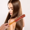 thumbnail image 3 of EeaseMX Peine redondo para peinar el cabello con mango de madera, cepillo rizador para salón en casa., 3 of 7