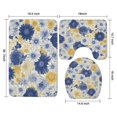 thumbnail image 3 of Pioneer Flower Floral Print Pattern Bathroom Rugs Sets 3 Piece,Toilet Cover Set,Absorbent Non Slip Bathroom Mats Sets with U-Shaped Contour Rug Toilet Rug Set, 3 of 5
