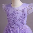 thumbnail image 3 of IBTOM CASTLE Kids Girls Long Communion Princess Dresses Flower Pageant Party Wedding Floor Length Dance Evening Gowns 5-6 Years Purple, 3 of 8