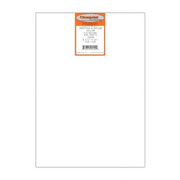 Clearprint 1000H 8.5" x 14" Design Vellum Sheets, 16 lb., 100% Cotton, 100 Sheets/Pack