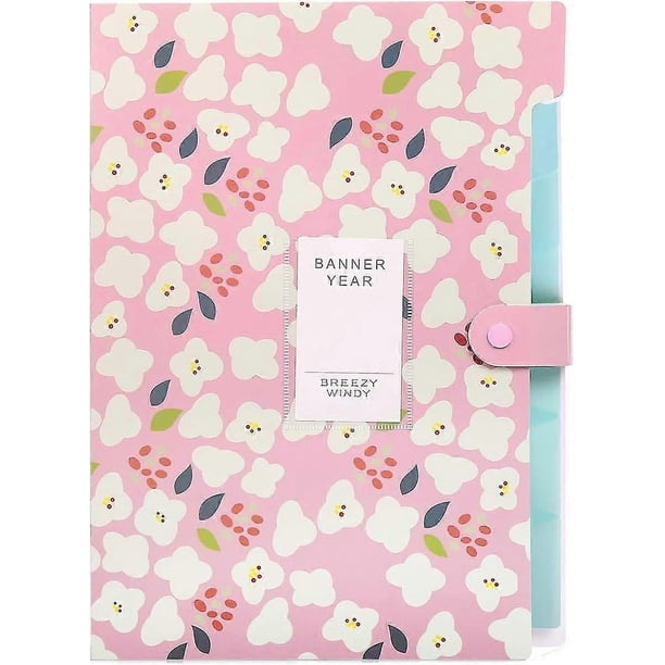 Carpeta de archivo expandible, carpeta de archivo expandible A4, organizador de archivos expandible con 6 bolsillos, organizador de carpetas de archivo, carpetas con estampado floral para papel