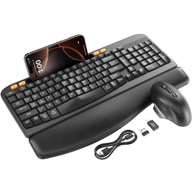 Combinación de teclado y ratón inalámbricos SABLUTE Ergonomic