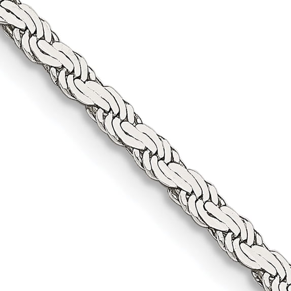 Sterling Silver 2.25mm Flat Rope Chain (26 X 2.25) Made In Italy qfc23-26