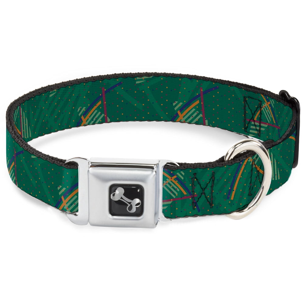 Buckle-Down Pet Collar Dog Collar Metal Seatbelt Buckle Pdx Airport Carpet New 20 to 31 Inches 1.5 Inch Wide