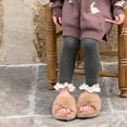 thumbnail image 2 of MIASHUI Girls Warm Thick Leggings Toddler Soild Color Ruffled Tights Bottoms,Grey,5-6 Years, 2 of 4