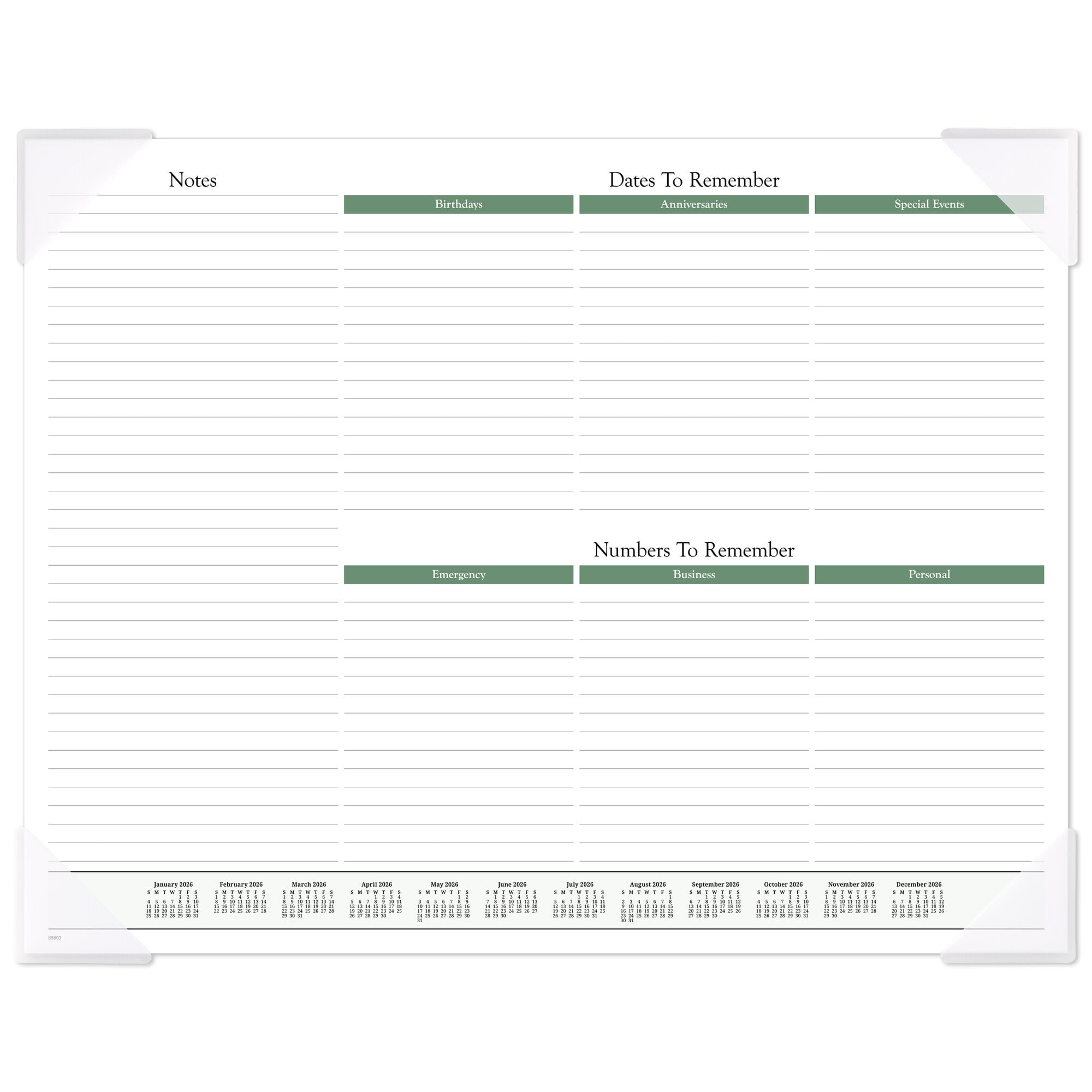 AT-A-GLANCE 2026 Panoramic Seascape Monthly Desk Pad Standard 21 34 x 17 - Desk