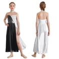 thumbnail image 1 of Jizyo Robe de Danse Sans Manches pour Filles à Sequins Color Block Costume de Danse Lyrique Tenues de Ballerine Blanc 10, 1 of 4