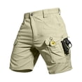 thumbnail image 7 of Men's Quick-drying Cargo Shorts with Multiple Pockets and Adjustable Waistband Featuring Tactical Design for Hiking Trails Outdoor Adventures Game Days Khaki M, 7 of 7