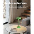 thumbnail image 2 of ERDS-Modern Cordless Table Lamp Set of 2, Portable LED Desk Lamps, Rechargeable 5000mAh Battery Operated, Dimming Night Light for Bedroom, Dining Room, Bar, Outdoor, Waterproof (Green), 2 of 4