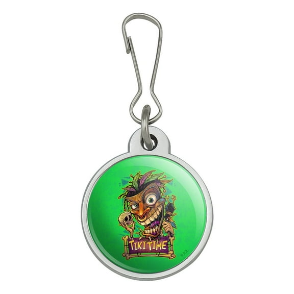 Tiki Time Witch Doctor Tropical Island Jacket Handbag Purse Luggage Backpack Zipper Pull Charm