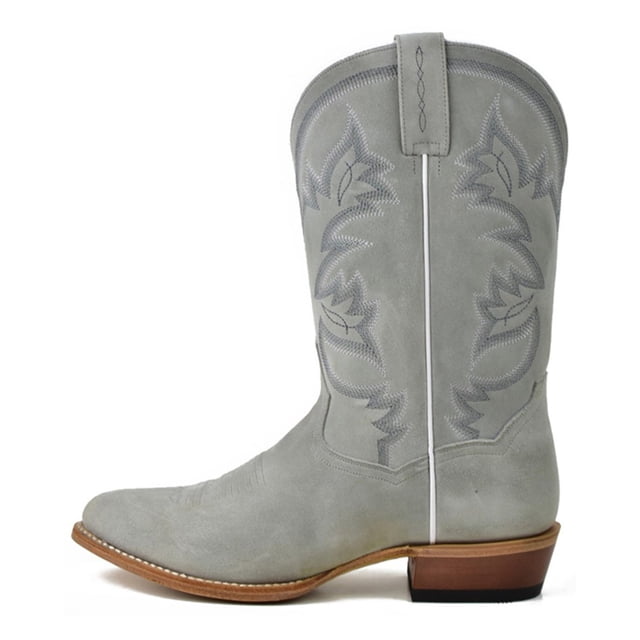 Zapatos de cabeza redonda con tacón grueso, retro, bordados, talla grande, botas para hombre