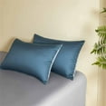 thumbnail image 4 of Tyidzon 2Pc Summer Satin Pillowcases Similar to Silk Pillow Covers - Navy Protective Cover Breathable Household Pillow Cases, 19X29 Inch, 4 of 9
