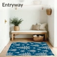 thumbnail image 3 of ODIKA 6'x9' Machine Washable Non-Slip Area Rug, Festive Pine Tree Snowflake Anti Slip Bathroom Holiday High Traffic Rug, Blue, 738305, 3 of 7