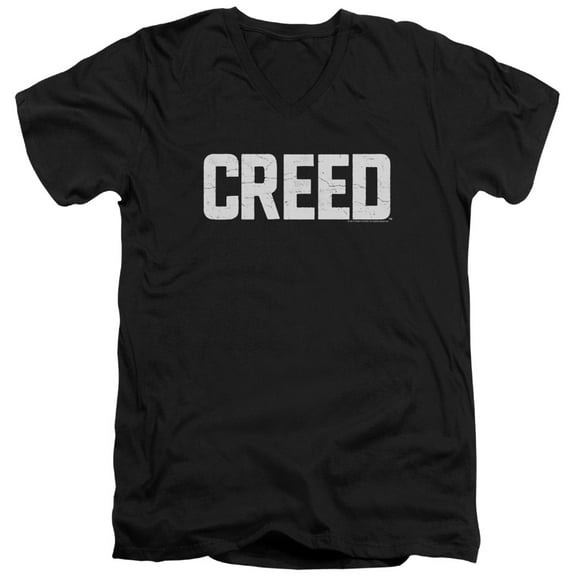 Creed Cracked Logo Adult V-Neck T-Shirt 30/1 T-Shirt Black