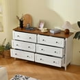 thumbnail image 2 of White Dresser for Bedroom 6 Drawer Dresser with Wide Drawer and Metal Handles White Dresser Wood Dressers&Chests of Drawers for Hallway Entryway, 2 of 8