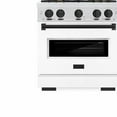 thumbnail image 2 of ZLINE Autograph Edition 30 in. 4.2 cu. ft. Classic Gas Range with 4 Burner Cooktop and Convection Gas Oven in DuraSnow Stainless Steel with White Matte Door and Matte Black Accents (CGRSZ-WM-30-MB), 2 of 2
