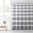 thumbnail image 1 of Shower Curtain with Antimicrobial Odor Protection - Grey Stripe - 72x72, 1 of 5