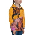 thumbnail image 3 of Picia Cliff Western Cowboy Pattern Youth Hoodie - Warm Pullover Sweatshirt with Kangaroo Pocket, Ideal for Boys and Girls-Large, 3 of 6