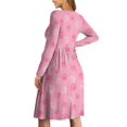 thumbnail image 2 of SCRAWLGOD Dog Paw Maternity Nursing Dresses for Women Breastfeeding Dress Long Sleeve Dress Midi Party Size M Crewneck Ladies Swing Dresses Soft Midi Pregnancy Dresses for Women, 2 of 7