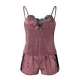 thumbnail image 3 of Silk Pajamas Set for Women Satin Backless Underwear Pjs Cami Top and Shorts Nightwear, 3 of 7