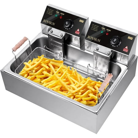 ROVSUN 13.5L 5000W Commercial Electric Deep Fryer, Stainless Steel