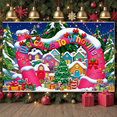 thumbnail image 4 of Colorful Village Welcome Whoville Banner Christmas Tree Holiday Backdrop Gift Boxes Snowy Scene Festive Background for Christmas Party Holiday Decoration Photo Shoot, 4 of 7