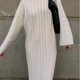 thumbnail image 5 of Suéter largo elegante con giro, estilo perezoso, suelto, vestido de suéter para mujer con cuello redondo, 5 of 5