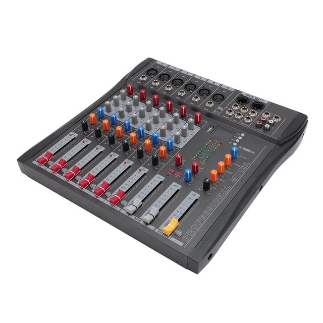 6 Channel Stereo Mixer, 6 Channel Sound Mixer Plug and Play for Recording for Streaming US Plug