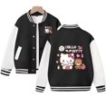 thumbnail image 1 of Chaqueta de béisbol uniforme digital impresa con gatos lindos de anime, 1 of 2