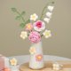 thumbnail image 2 of Belleza simulada para decoración de mesas Regalo Flor de lana tejida a mano en jarrón de cerámica, 2 of 8