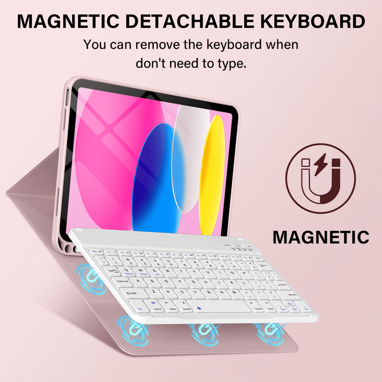 2022 iPad 10th Gen 10.9 inch Case - Detachable Keyboard, Full Body