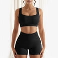 thumbnail image 2 of Hessimy Women's Yoga Outfits 2 Piece High Waisted Leggings with Sports Bra Gym Clothes Sets(Black,L), 2 of 8