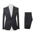 thumbnail image 5 of Kmxyo 2Pcs/Set Men Formal Business Party Solid Color Long Sleeve Blazer Suit Pants, 5 of 7